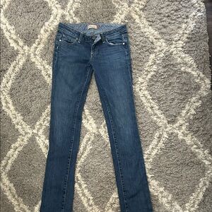 PAIGE Women's Straight Leg Blue Jeans